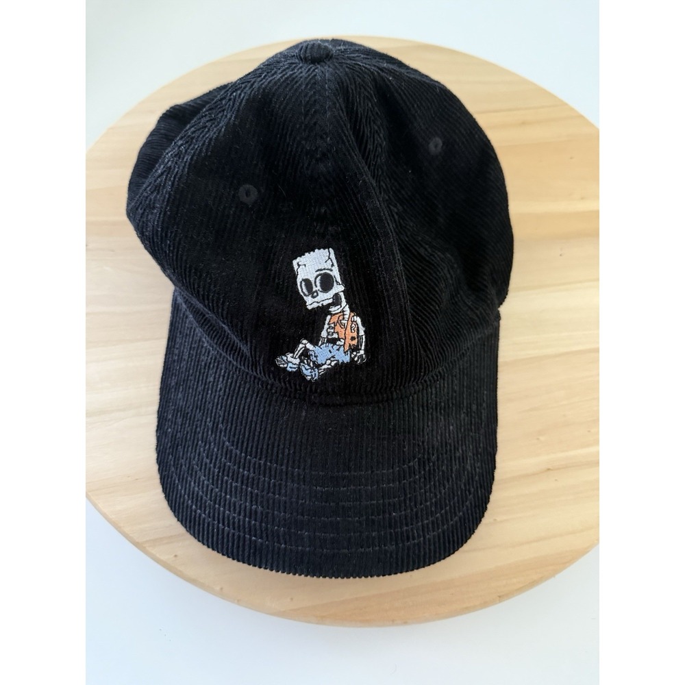Bart Simpson MAD ENGINE Skeletons Black Corduroy Baseball Hat Matt Groening‎